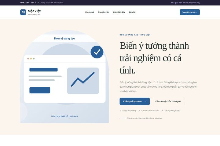 Ảnh chụp Giao diện HTML đơn vị sáng tạo — Kể chuyện | WZ-445