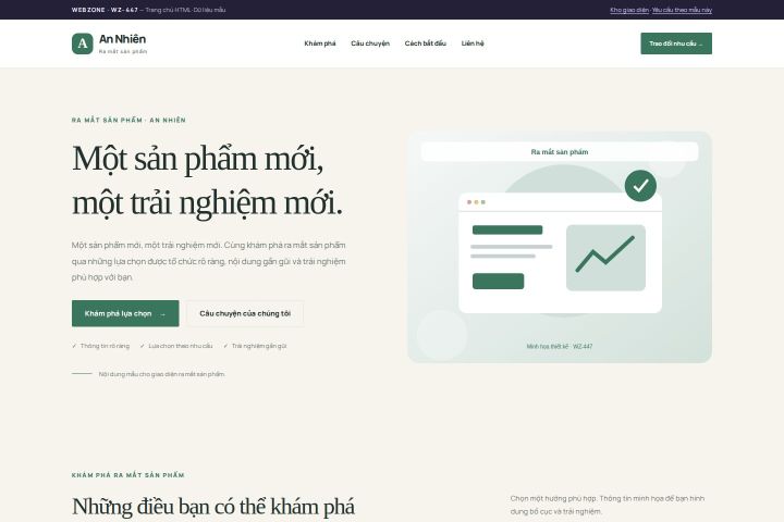 Ảnh chụp Giao diện HTML ra mắt sản phẩm — Thanh lịch | WZ-447