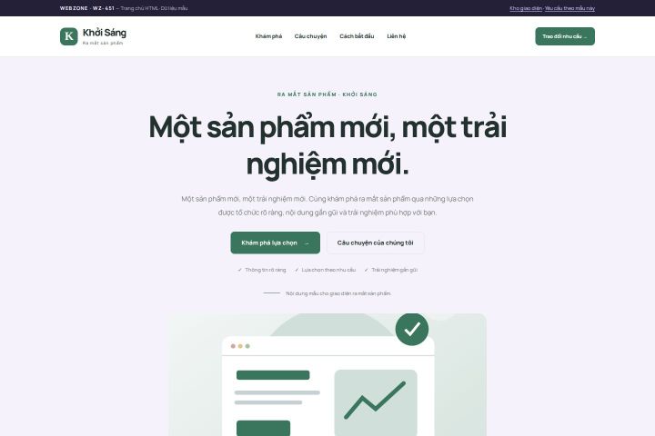 Ảnh chụp Giao diện HTML ra mắt sản phẩm — Tập trung chuyển đổi | WZ-451