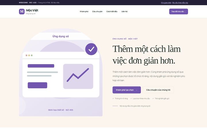 Ảnh chụp Giao diện HTML ứng dụng số — Kể chuyện | WZ-455