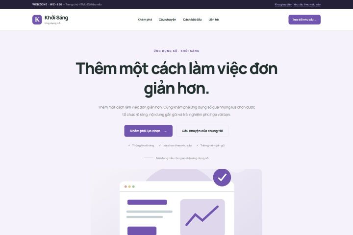 Ảnh chụp Giao diện HTML ứng dụng số — Tập trung chuyển đổi | WZ-456