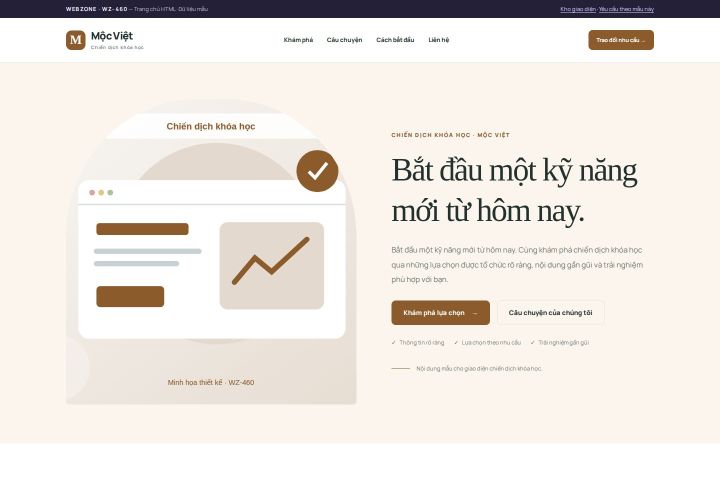 Ảnh chụp Giao diện HTML chiến dịch khóa học — Kể chuyện | WZ-460