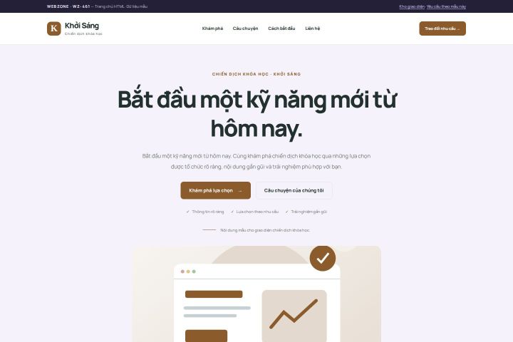 Ảnh chụp Giao diện HTML chiến dịch khóa học — Tập trung chuyển đổi | WZ-461