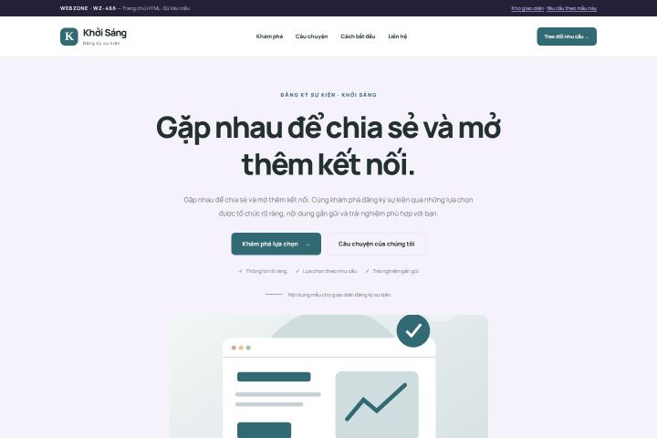 Ảnh chụp Giao diện HTML đăng ký sự kiện — Tập trung chuyển đổi | WZ-466