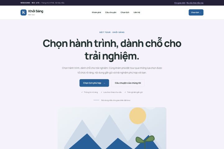 Ảnh chụp Giao diện HTML đặt tour — Tập trung chuyển đổi | WZ-475