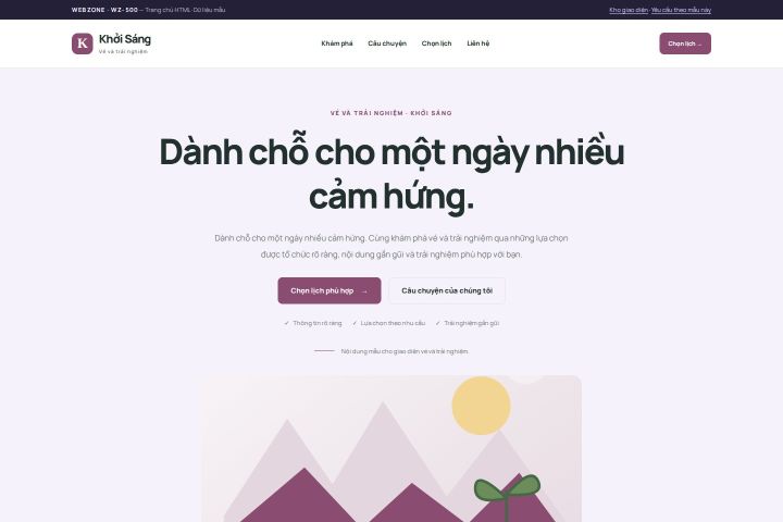 Ảnh chụp Giao diện HTML vé và trải nghiệm — Tập trung chuyển đổi | WZ-500