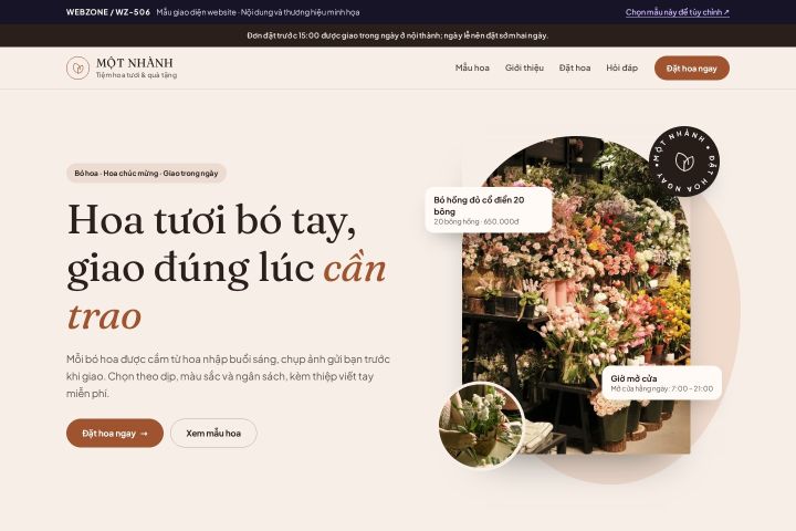 Mẫu giao diện tiệm hoa WZ-506