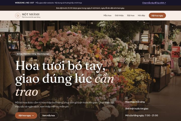 Mẫu giao diện tiệm hoa WZ-507