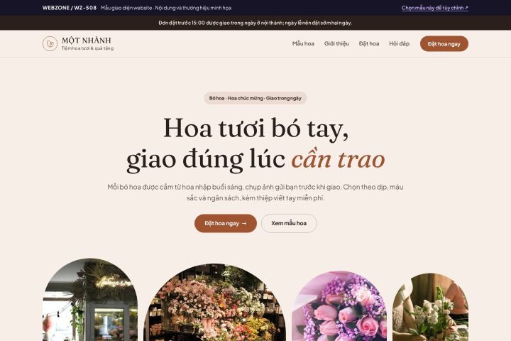 Mẫu giao diện tiệm hoa WZ-508