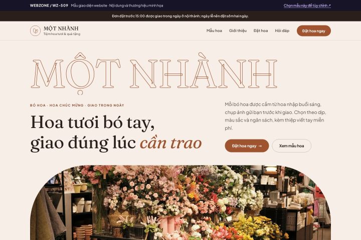 Mẫu giao diện tiệm hoa WZ-509