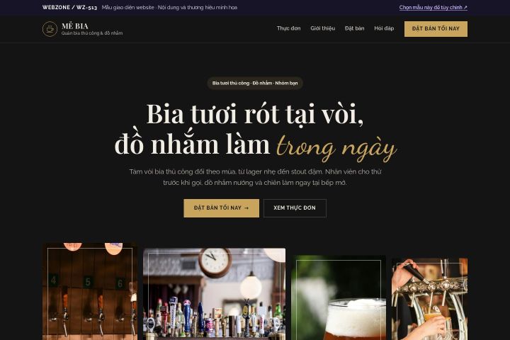 Mẫu giao diện quán bia thủ công WZ-513