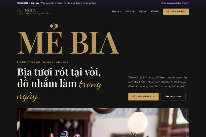Mẫu giao diện quán bia thủ công WZ-514