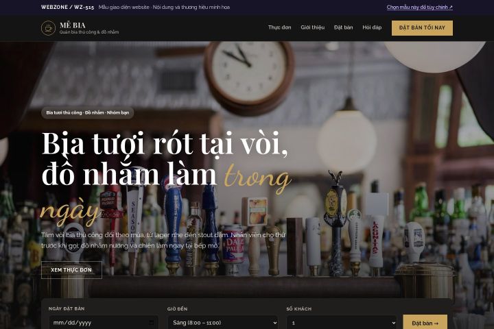 Mẫu giao diện quán bia thủ công WZ-515