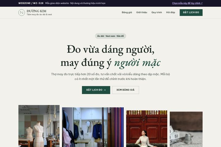 Mẫu giao diện tiệm may đo WZ-528