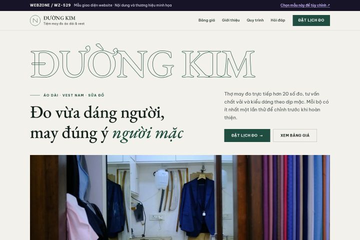 Mẫu giao diện tiệm may đo WZ-529