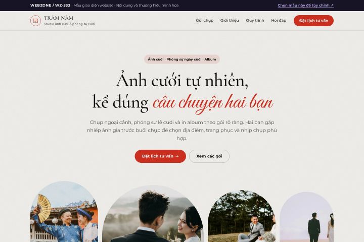 Mẫu giao diện studio ảnh cưới WZ-533