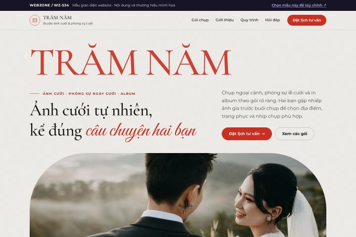 Mẫu giao diện studio ảnh cưới WZ-534