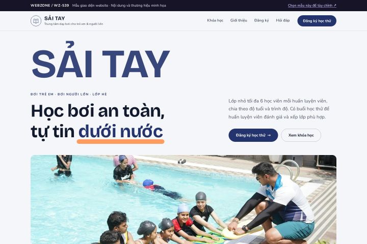 Mẫu giao diện trung tâm dạy bơi WZ-539