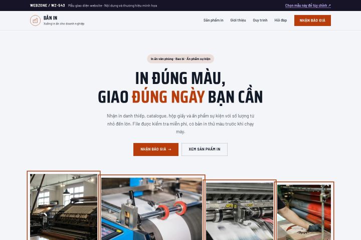 Mẫu giao diện xưởng in ấn WZ-543