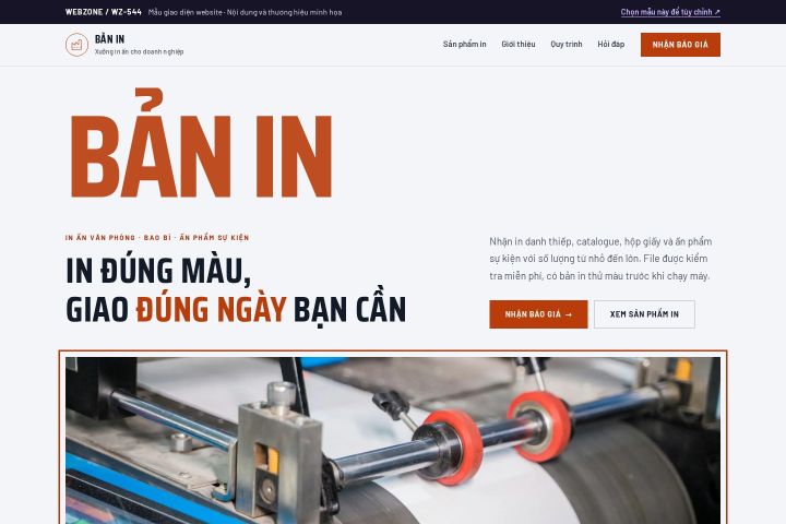 Mẫu giao diện xưởng in ấn WZ-544