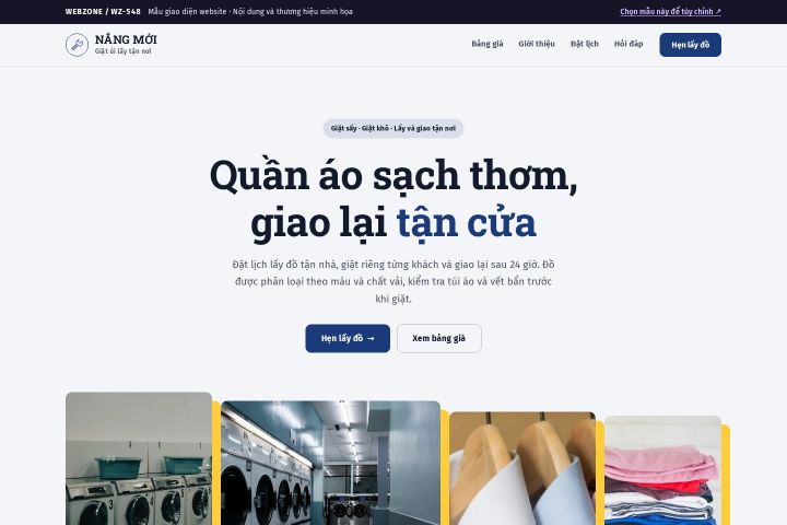 Mẫu giao diện tiệm giặt ủi WZ-548