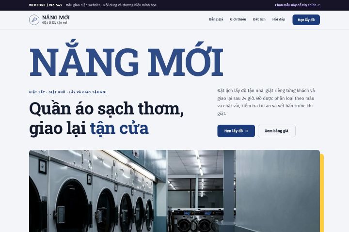 Mẫu giao diện tiệm giặt ủi WZ-549
