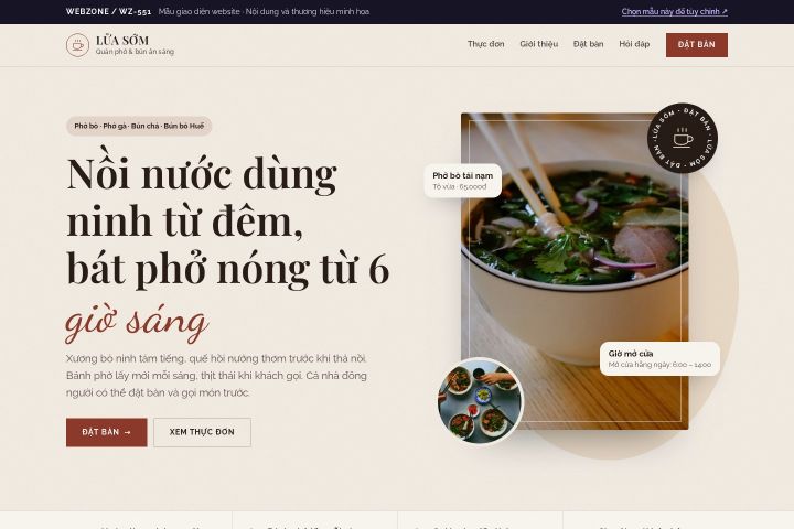 Mẫu giao diện quán phở & bún WZ-551