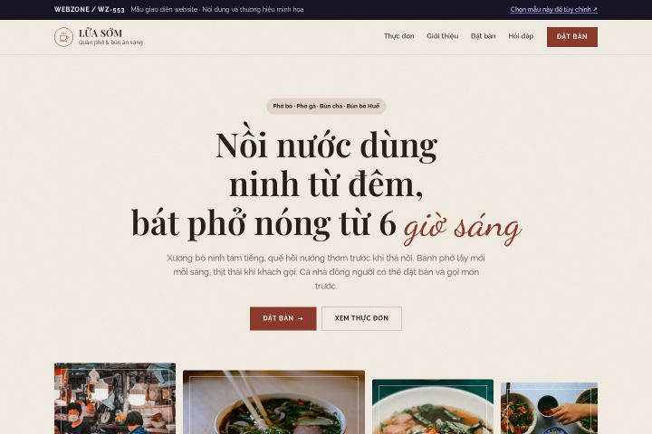 Mẫu giao diện quán phở & bún WZ-553