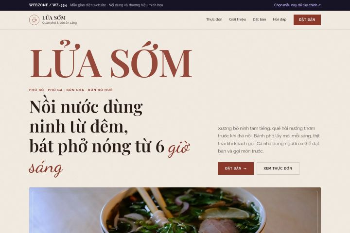 Mẫu giao diện quán phở & bún WZ-554