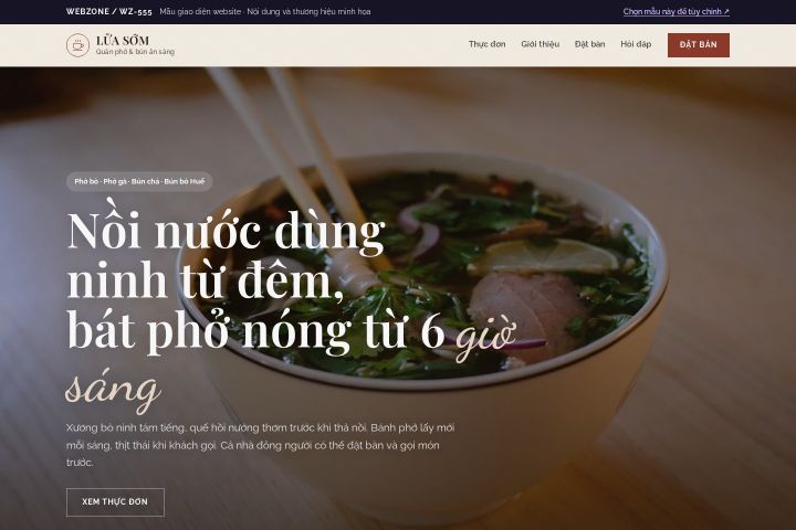 Mẫu giao diện quán phở & bún WZ-555