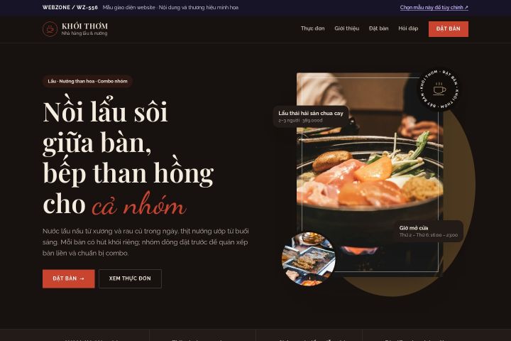 Mẫu giao diện nhà hàng lẩu nướng WZ-556