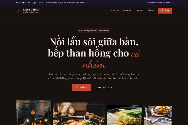 Mẫu giao diện nhà hàng lẩu nướng WZ-558