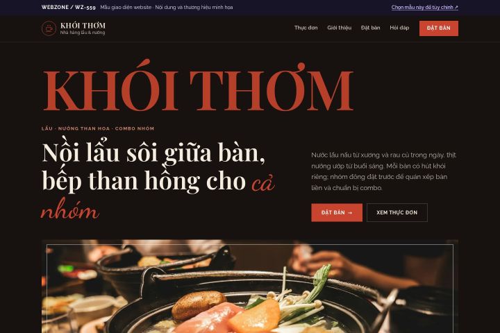 Mẫu giao diện nhà hàng lẩu nướng WZ-559