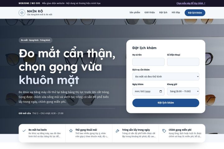 Mẫu giao diện kính mắt WZ-595