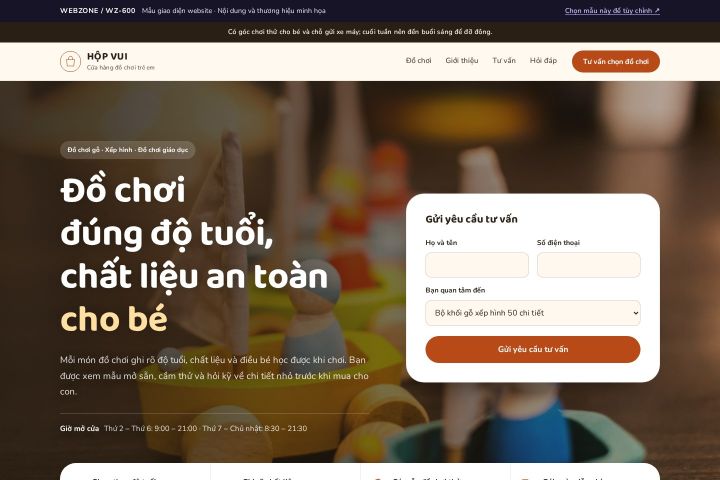 Mẫu giao diện đồ chơi trẻ em WZ-600
