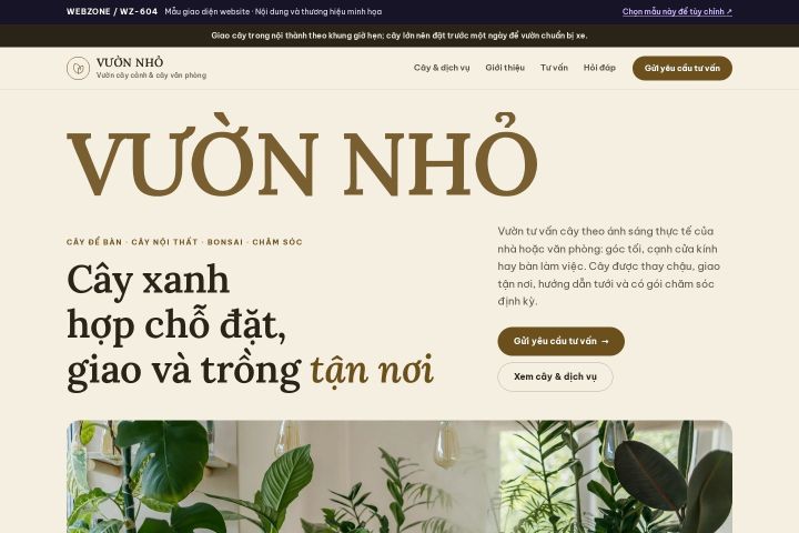 Mẫu giao diện vườn cây cảnh WZ-604