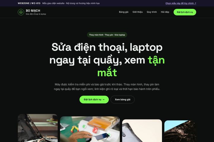 Mẫu giao diện sửa điện thoại & laptop WZ-613