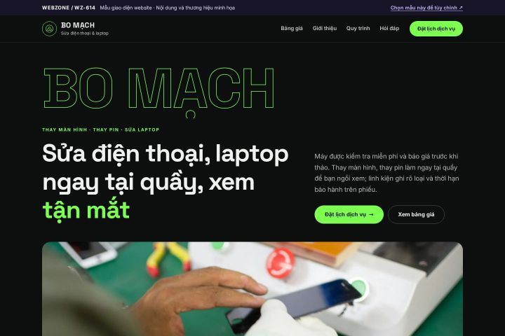 Mẫu giao diện sửa điện thoại & laptop WZ-614