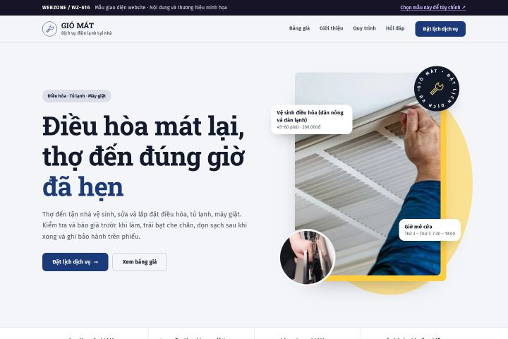 Mẫu giao diện điện lạnh WZ-616