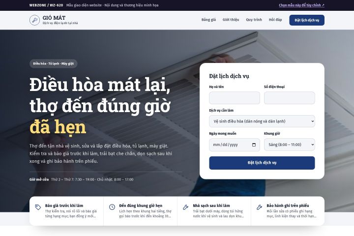 Mẫu giao diện điện lạnh WZ-620