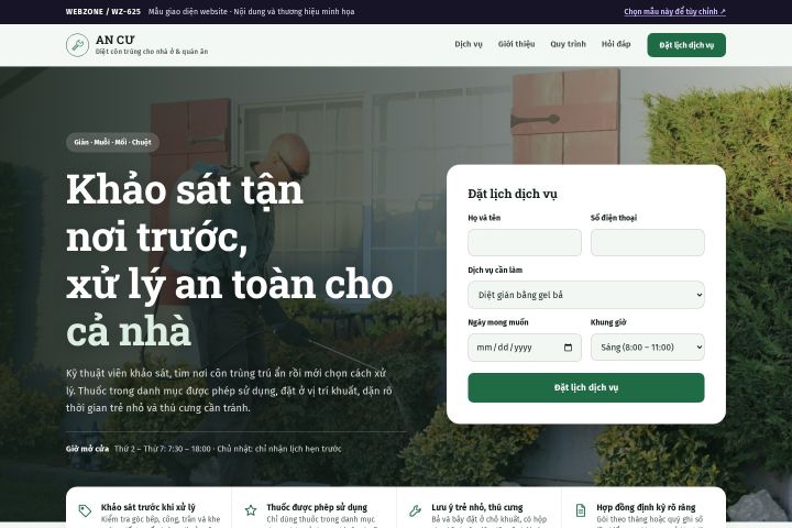 Mẫu giao diện diệt côn trùng WZ-625