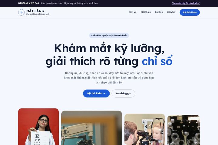 Mẫu giao diện phòng khám mắt WZ-643