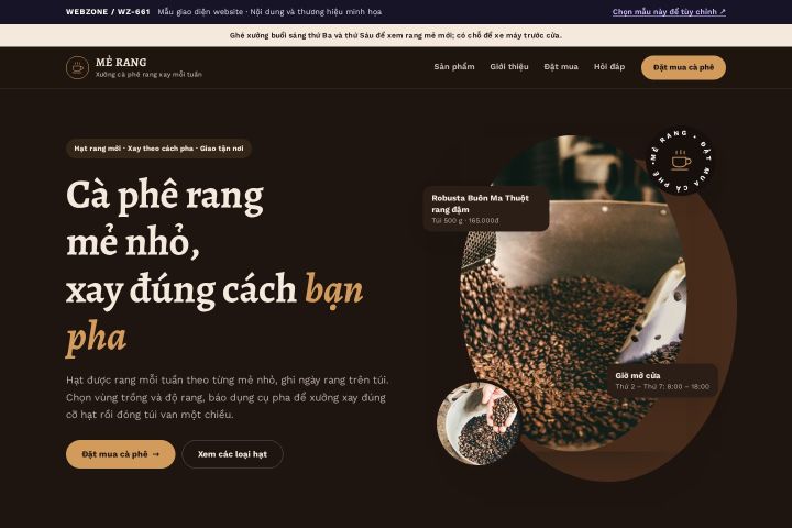 Mẫu giao diện cà phê rang xay WZ-661
