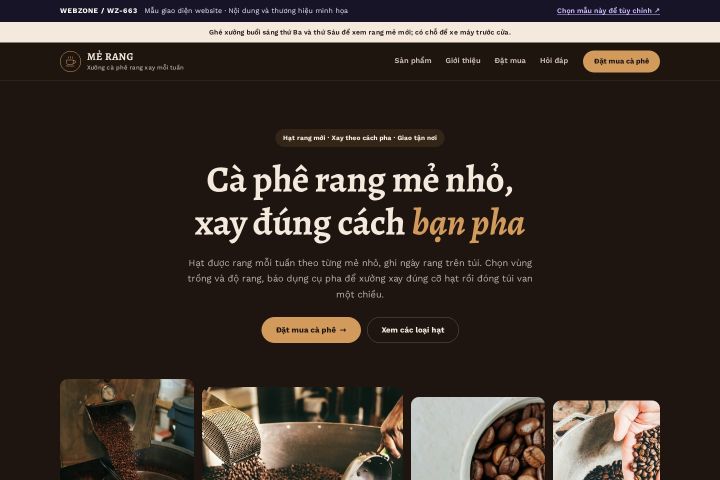 Mẫu giao diện cà phê rang xay WZ-663