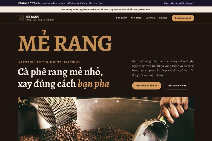 Mẫu giao diện cà phê rang xay WZ-664