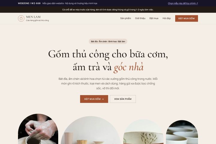 Mẫu giao diện cửa hàng gốm sứ WZ-668