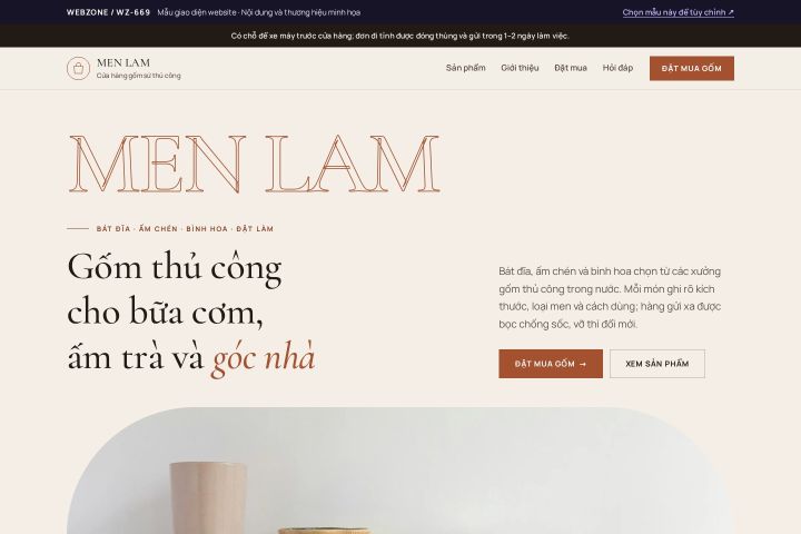 Mẫu giao diện cửa hàng gốm sứ WZ-669
