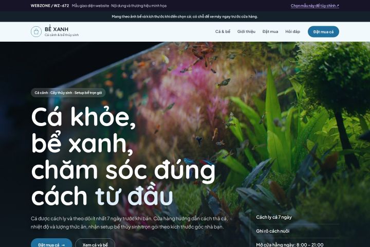 Mẫu giao diện cá cảnh & thủy sinh WZ-672
