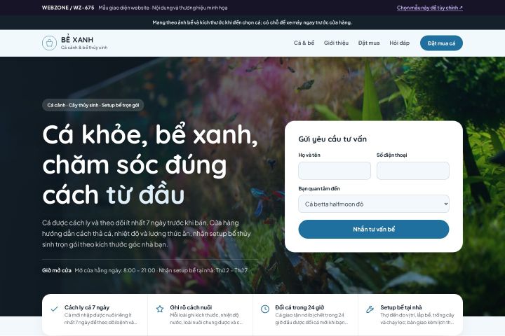 Mẫu giao diện cá cảnh & thủy sinh WZ-675