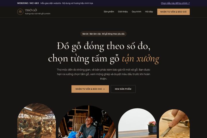 Mẫu giao diện xưởng mộc nội thất WZ-683